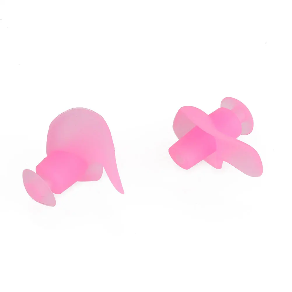 1 пара водонепроницаемых мягких Заглушки для ушей, зажим для носа, защитный чехол, защита от воды, заглушка для ушей, мягкий силиконовый водонепроницаемый - Цвет: pink