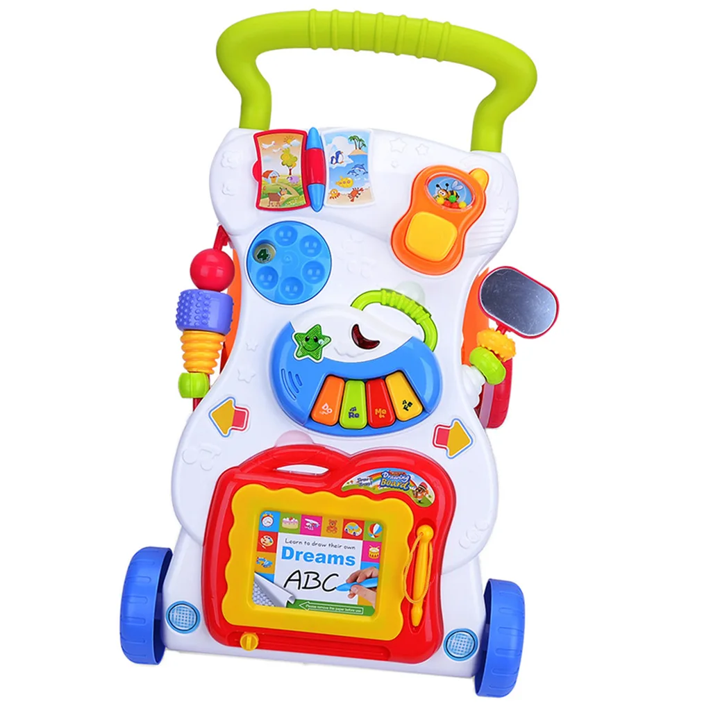 Kids Toddlers First Step Car Multi-Function Adjustable Baby Walker Early Developmental Toy Gift