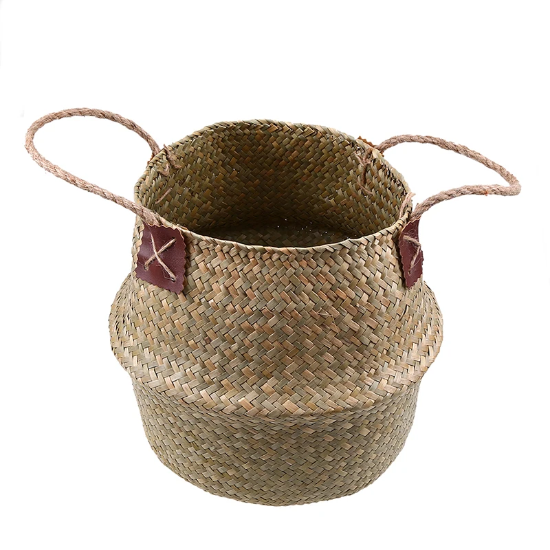WHISM Seagrass ротанговая плетеная корзина для цветов Складная ручная плетеная корзина для цветов домашняя корзина для хранения