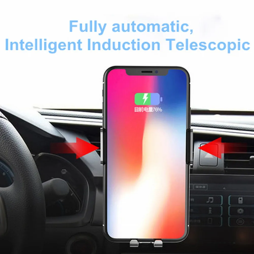 Автомобильный держатель для телефона на воздушном выходе для Motorola Moto Z автоматический выдвижной 10 Вт Qi Беспроводное быстрое зарядное устройство навигационный кронштейн
