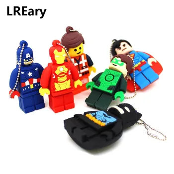 

Cartoon Captain America USB flash drive Batman/Superman 64GB 32GB 16GB 4GB pen drive Memory stick 8GB pendrive Iron Man 128MB