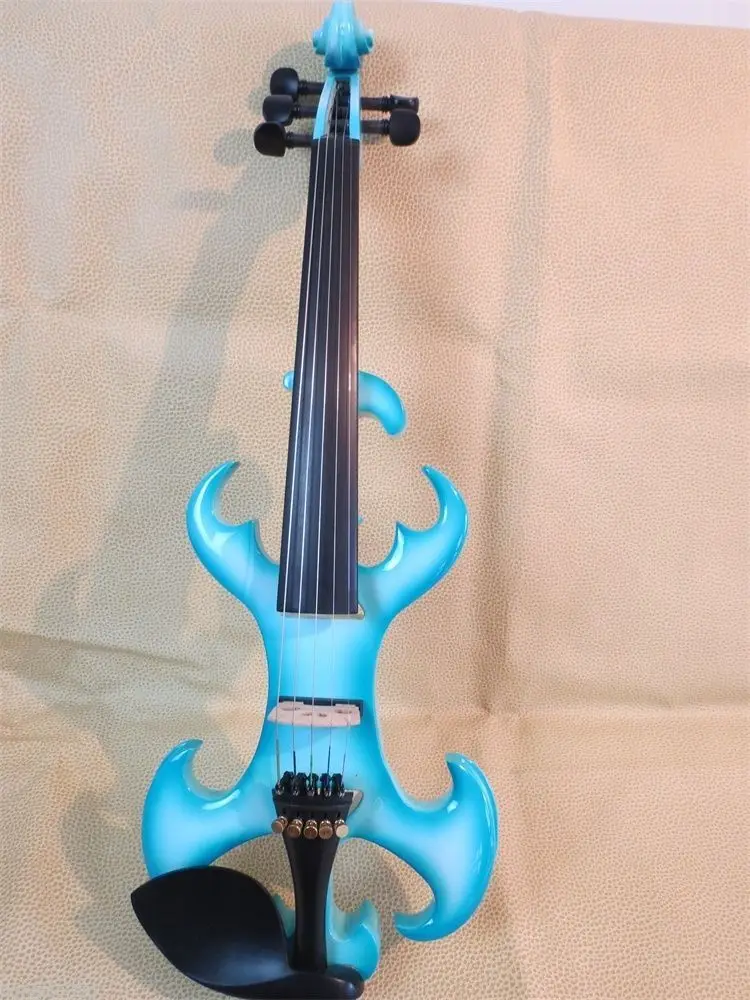 Original design crazy 4 blue color 5 string 4/4 electric violin.good