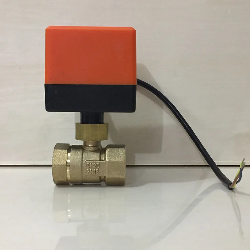 motorized brass ball valve with electric actuator controller