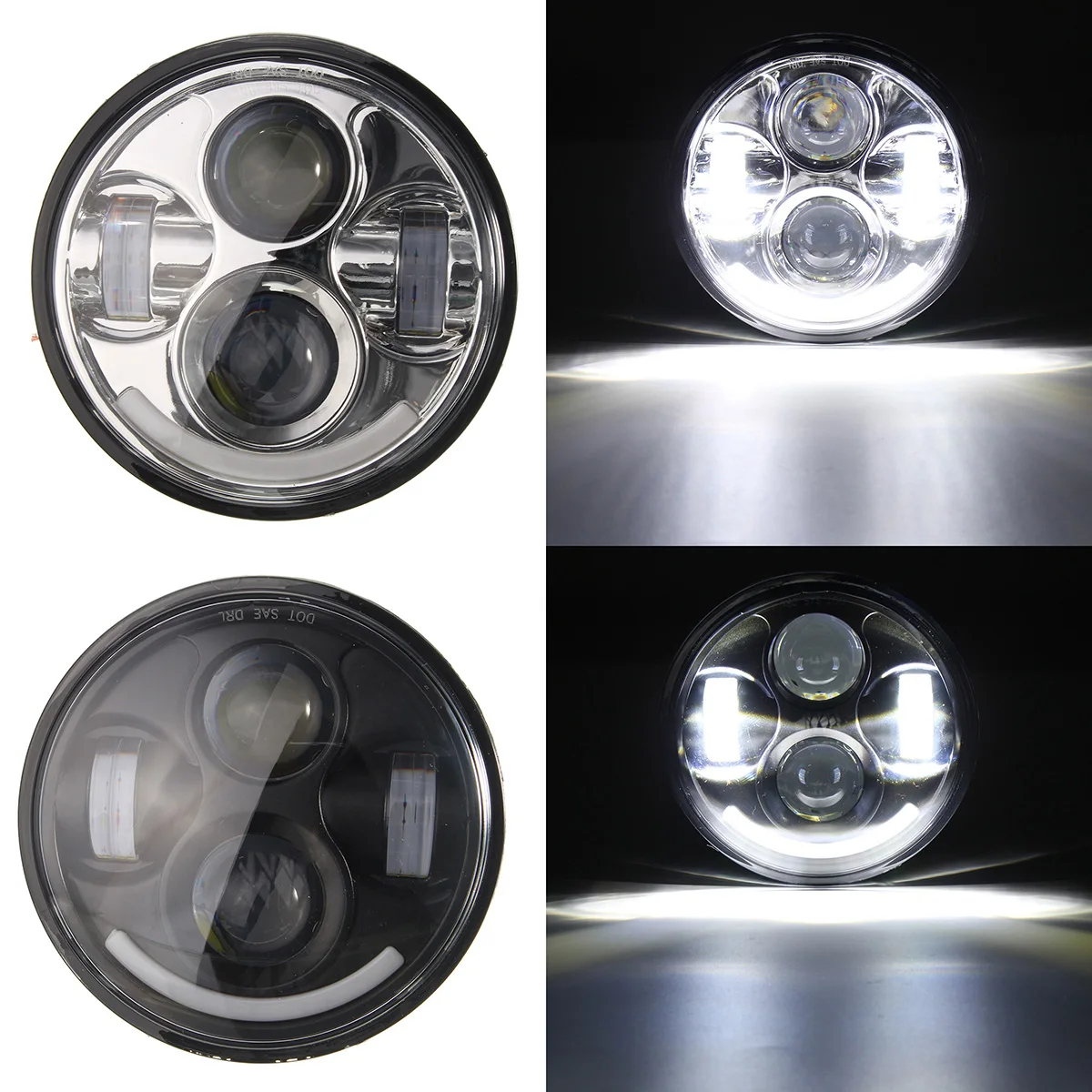 

LED DRL Projector Driving Motorbike Headlight For Harley 5.75 Inch Motorcycle Fog Light