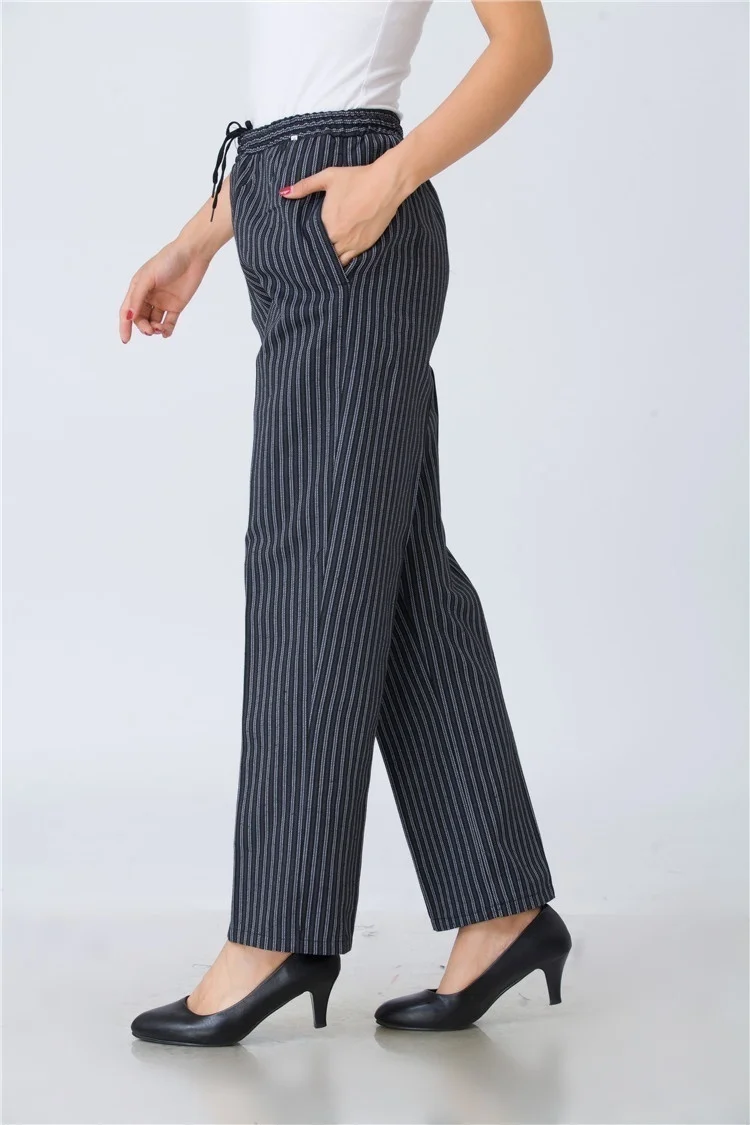 Шеф-повара брюки повара плед StripeTrousers женщины приготовления униформа