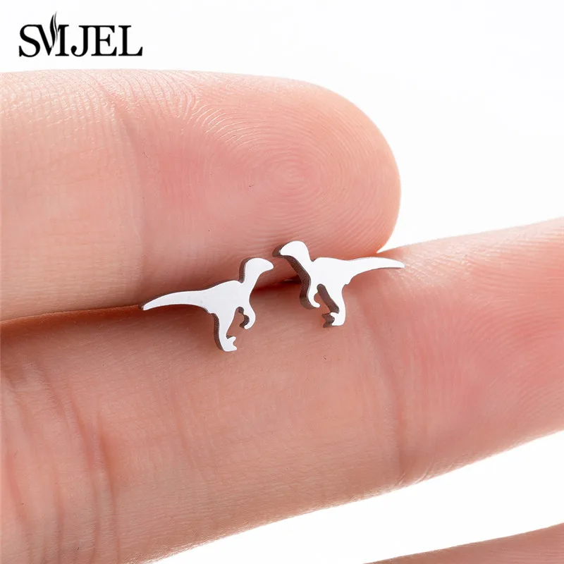 

SMJEL Punk Dragon Stud Earring Fashion Jewelry Earrings Small Dinosaur With Wings Gold Earrings Girls Men Jewelry Christmas Gift