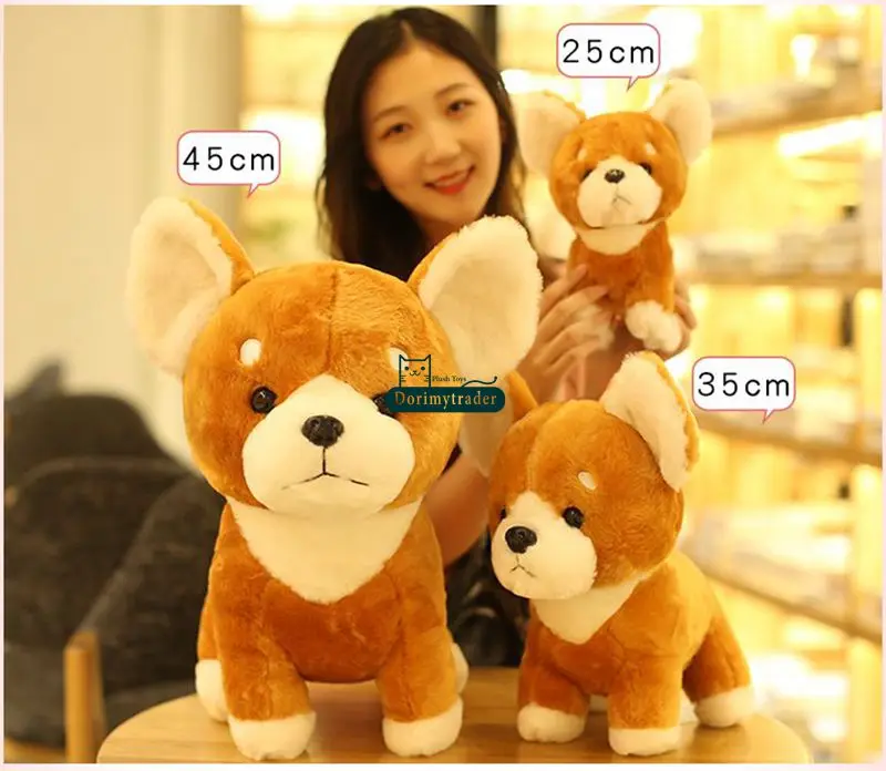 Dorimytrader New Pop Animal Shiba Inu Plush Toy Big 45cm Stuffed Simulated Akita Dogs Doll Pillow Present for Kids DY61719 (13)