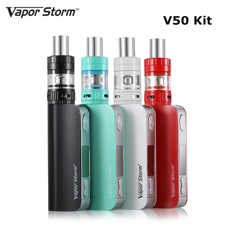 

Vapor Storm 50W box mod kit Electronic cigarette TC Temperature Control Hookah Pen Vape 2200mah Built-in Battery E Cigarette