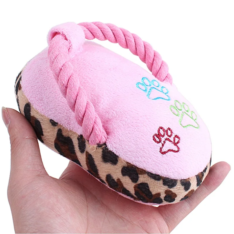 Lovely Dogs Pet Toy Puppy Chew Play Cute Leopard Footprint Pattern Flip