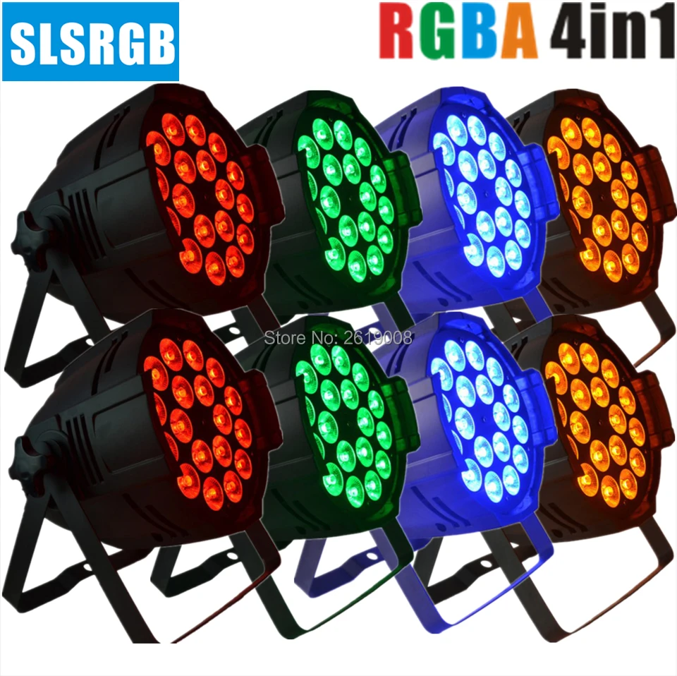 LED DJ PAR 64 18x12w LIGHT RGBA 4in1 DMX512 STAGE PARTY SHOW HIGH POWER RGBY quad color 12W Par Can Light dmx 8CH par | Лампы и