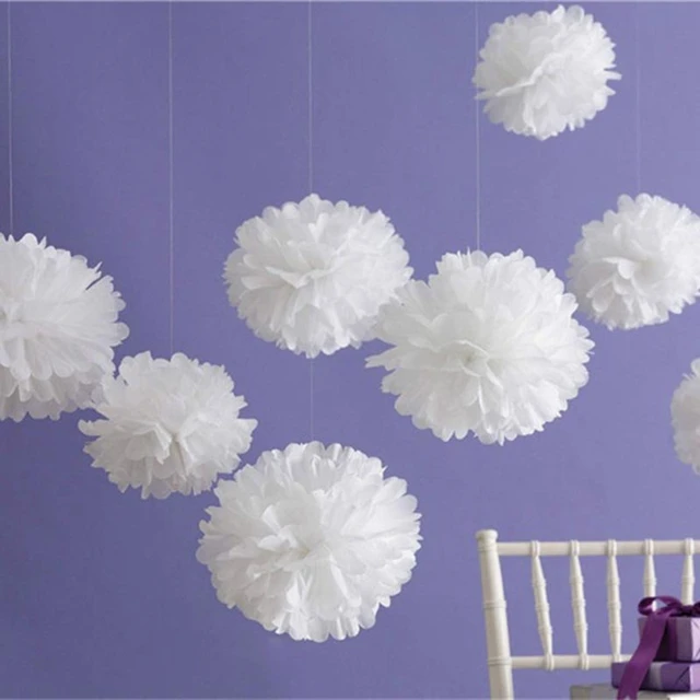 5PCS Handmade 6''(15CM) Tissue Paper Pom Poms Paper Flower Ball