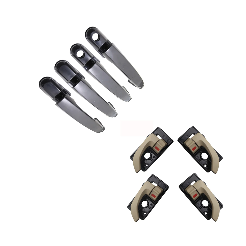 

8PCS A CAR SET BEIGE INTERIOR AND BLACK EXTERIOR DOOR HANDLE FOR HYUNDAI TUCSON 82620-2Z020 82610-2Z020