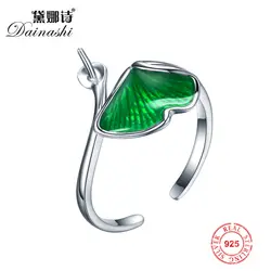 Оптовая Продажа 925 серебро зеленой эмалью кольцо Интимные аксессуары, Элегантный регулируемый Pearl Ring Установка DIY ювелирных подарки для Для