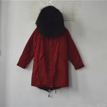 Новейший Mr& женский мех, итальянский бренд, красная меховая парка с черным искусственным мехом, издание, настоящий Енот, собака, меховой воротник, повседневная одежда