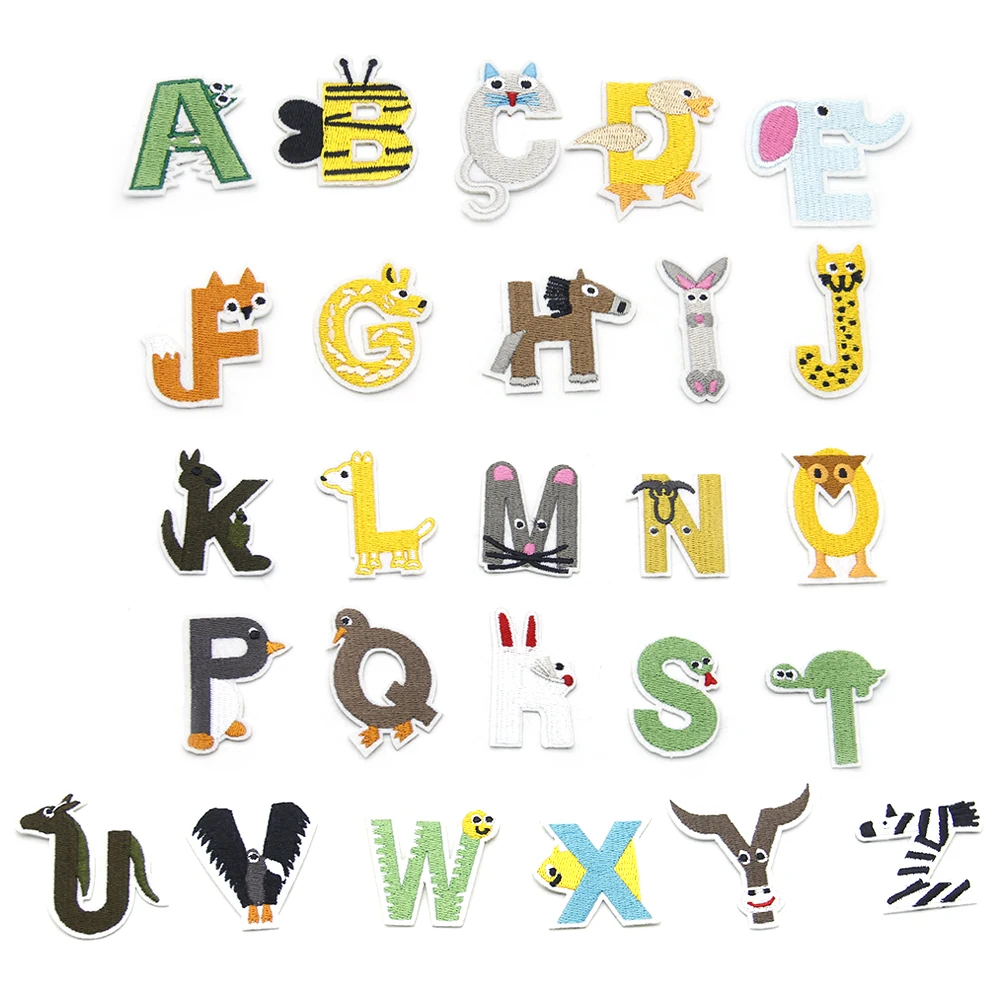 

David accessories 20pcs Animal letter Embroidery patch For Clothing Applique Sewing Supplies,DIY Handmade Accessories,20Yc5981