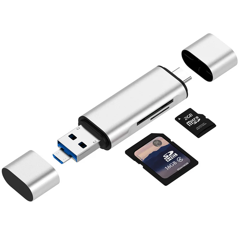 

All In 1 USB Type C Card Reader SDHC SD TF MicroSD Card Reader USB C Micro USB Memory Adapter For Macbook Android Phone PC