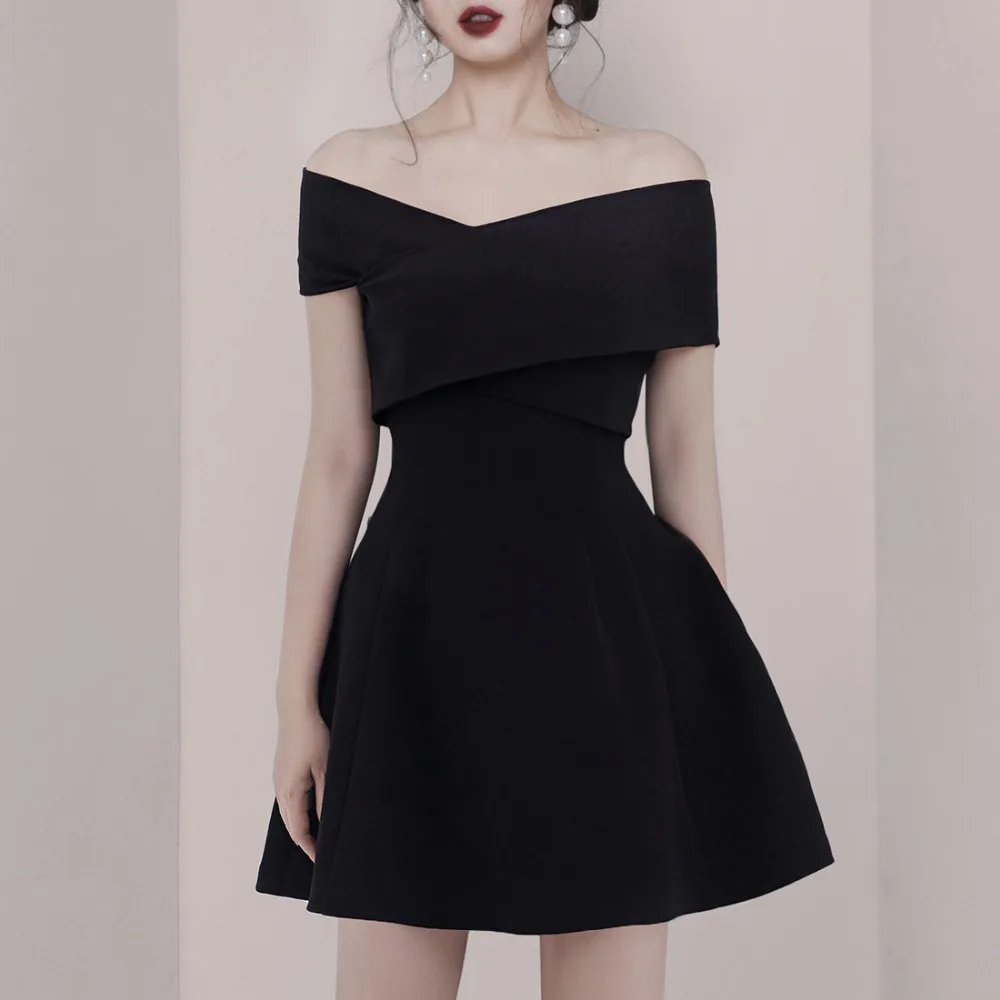 black polo neck dress