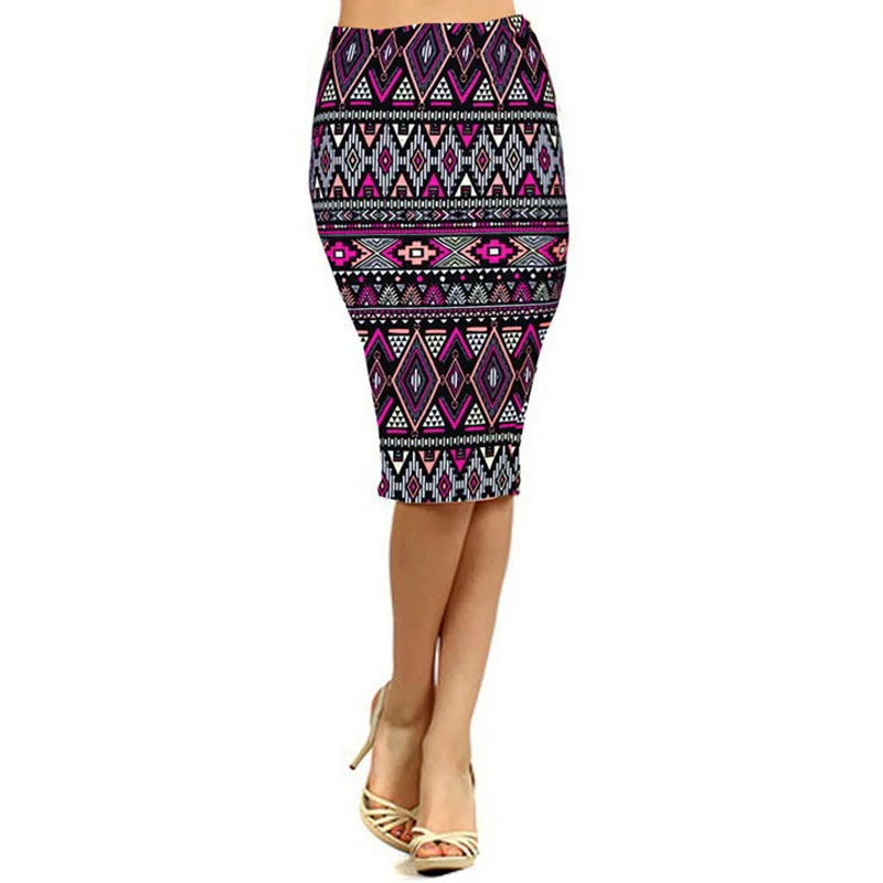 

2019 New Women Mini Skirts Floral Printing Slim Fashion Pencil Skirts High Waist Casual Lady Skrits 18 Style