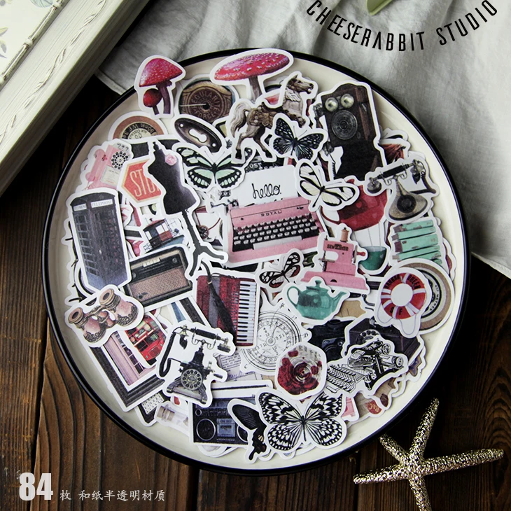 

84pcs Tim Holtz series Stickers Scrapbooking Happy Planner/Card Making/Journaling Project
