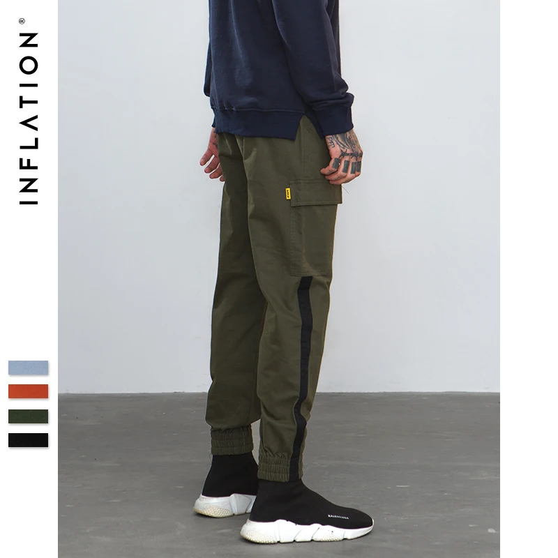 INFLATION Ankle Banded Pants Male Brand Trousers Mens Womens Casual Jogger Pencil Pants Streetwear Brand Clothing 8868W