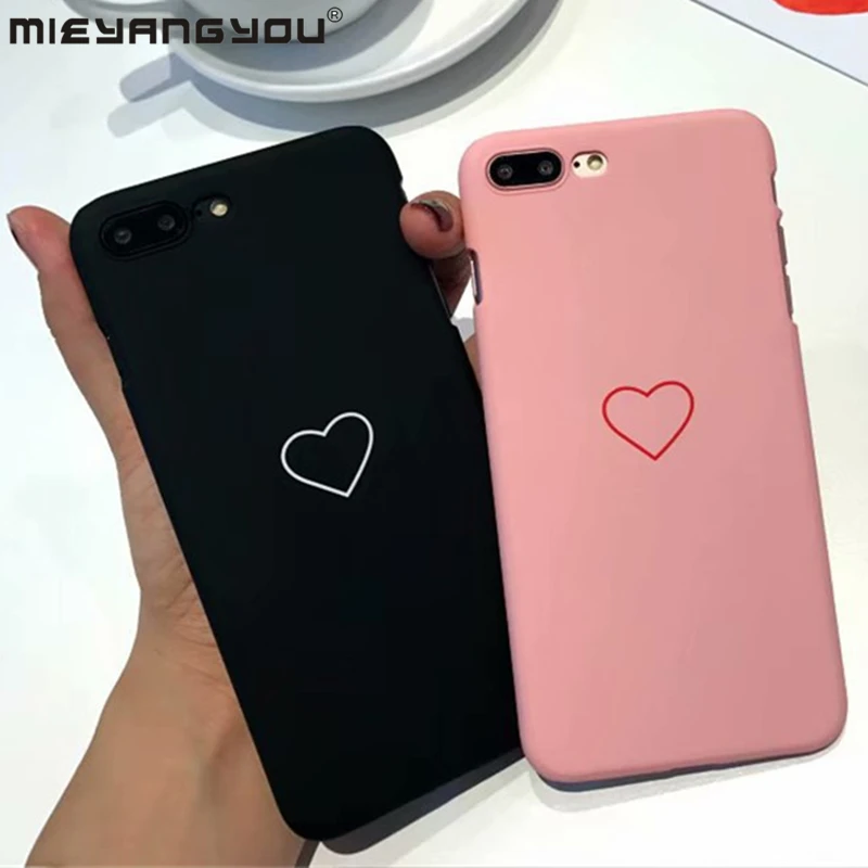 

Love Heart Full Cover Hard PC Protective Back Case For iPhone XS Max XR X 7 6 6S Plus 5 5S SE Phone Cover For iPhone On 8 7 Plus