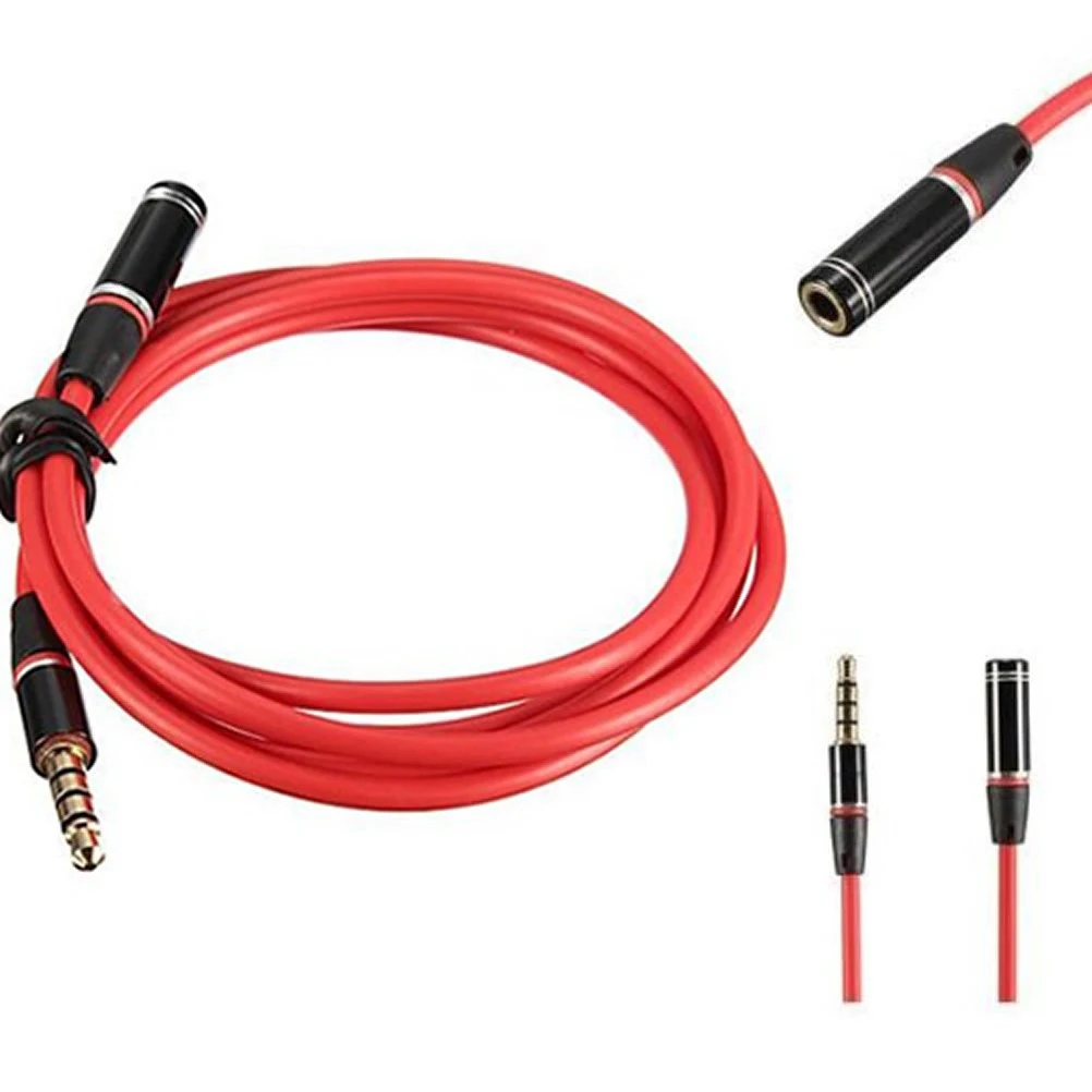 AAAE Топ 3 5 мм 4 полюсный мужской и женский красный позолоченный аудио адаптер для