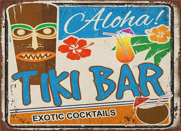 Zjy Vintage Home Decor Tiki Hut Lounge Metal Signs Bar Zjy Vintage Home Decor Tiki Hut Lounge Metal Signs Bar Poster For Coffee And Size 20 30cm