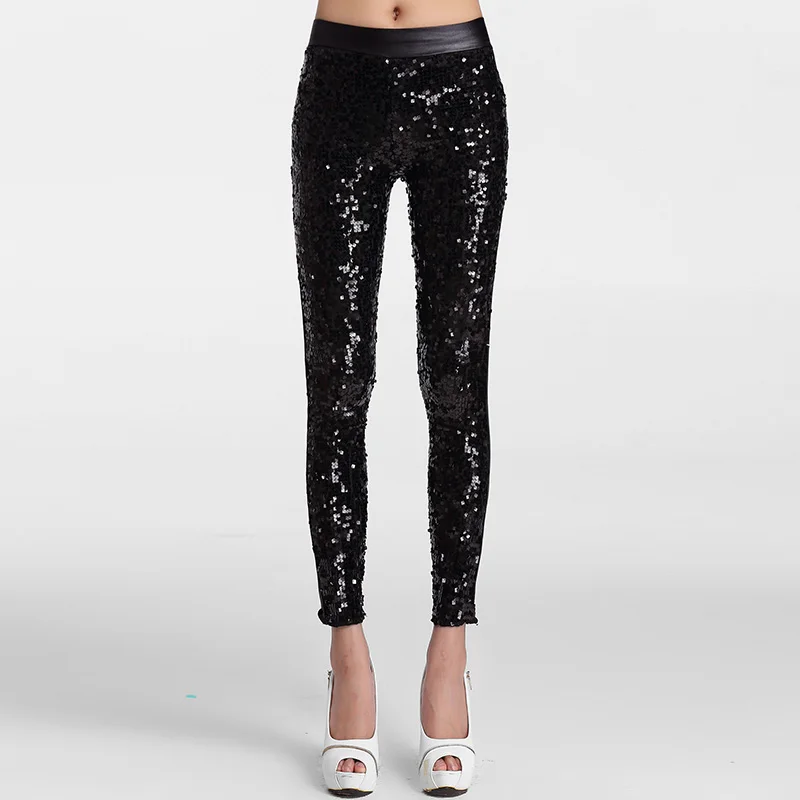 black sequins leggings