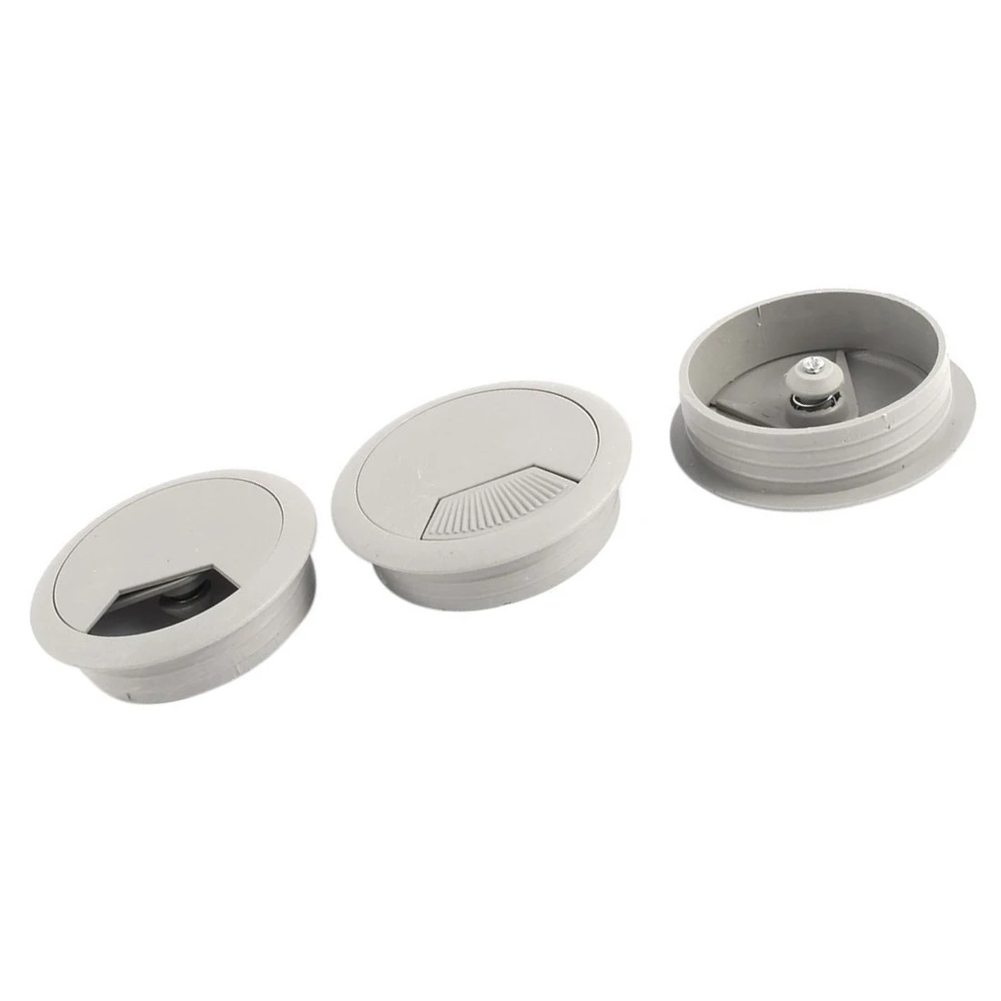 

3Pcs Round Plastic Computer Desk Grommet Cable Hole Cover Gray