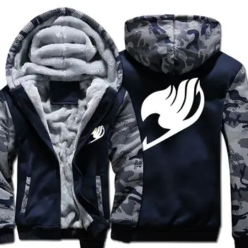 

New Anime Fairy Tail Hoodie Coat Luminous Thickness Jacket Fashion Men Women Winter Zipper Up Hooded Sweatshirt Hoodie Cosplay