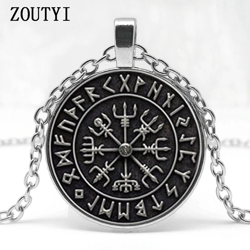 /Vegvisir Viking подвеска с компасом Ювелирное стекло кабошон ожерелье, мужчины и женщины носить ожерелья