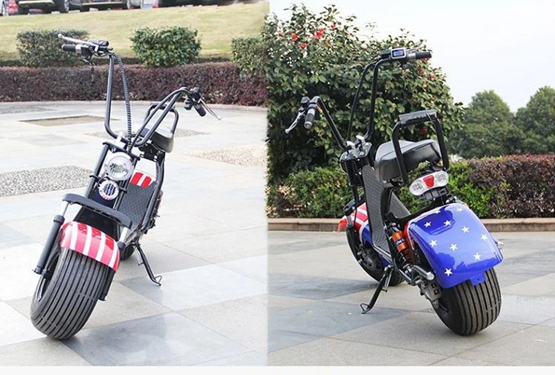 Электрический Citycoco электрический скутер мотоциклы взрослых e-велосипед Citycoco двойной сиденье 1000 Вт 60 В 12A/20A литиевых батарея