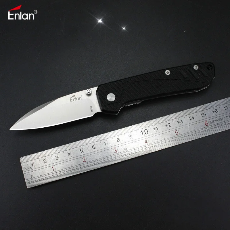 Enlan M025 Folding Knife 8Cr13Mov Blade G10 Handle Outdoor Survival Camping Pocket Knife