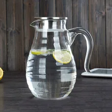 1.8L гофрированные стекло капает горшок Европейский прозрачный чайник фильтр Ручка графин для сока толще кувшин чайник чайная посуда
