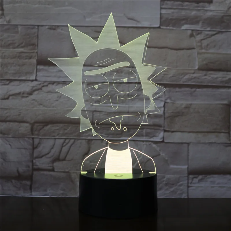  3d Led Night Light Rick and Morty for Kids Bedroom Decorative Light Cool Baby Child Nightlight Gift - 33039663522