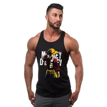 Бренд one piece майка мужская пиратский король майка для фитнеса рубашка без рукавов хлопковый жилет Мужская s Luffy летняя майка с бретелями нижнее белье