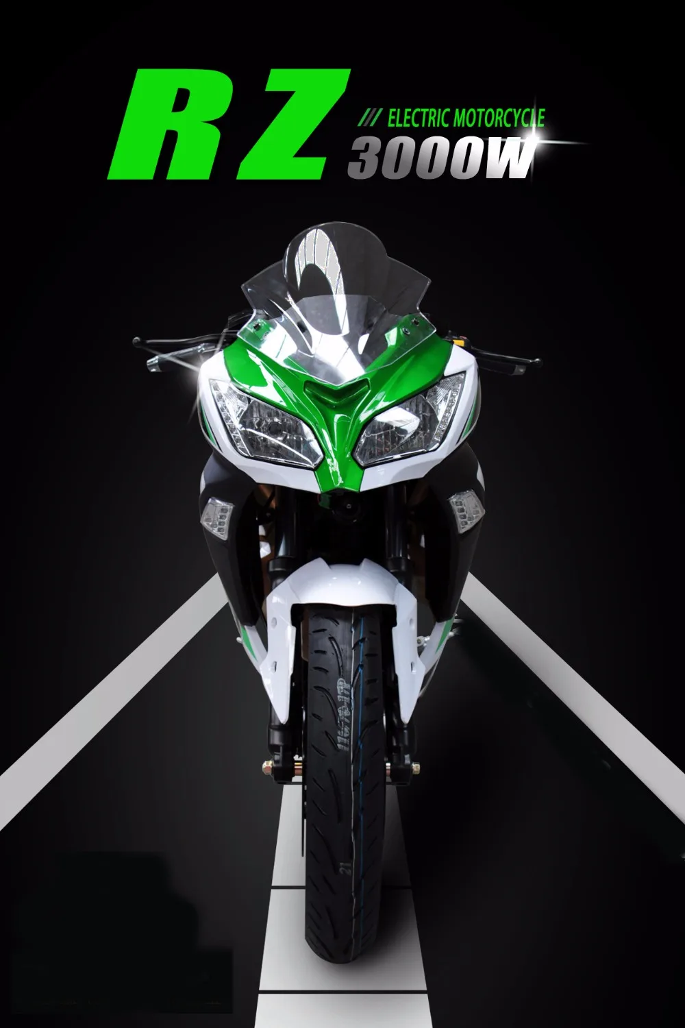 Электрический мотоцикл Скутер гоночный 60 км 1500W литиевая батарея 72 V/20A не скользящая износостойкая вакуумных шин - Цвет: Tire Size