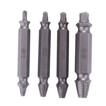 

4Pcs S2 Steel Damaged Screw broken breakage heads extractors Drill Bits Out Remover Bolt Stud Tool