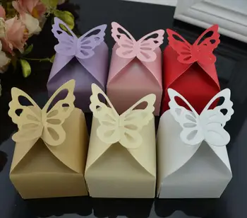 

creative colorful butterfly dance 6x6x6cm DIY new marriage charm Shower Favor Candy Boxes Wedding Party Gift hold bag decor