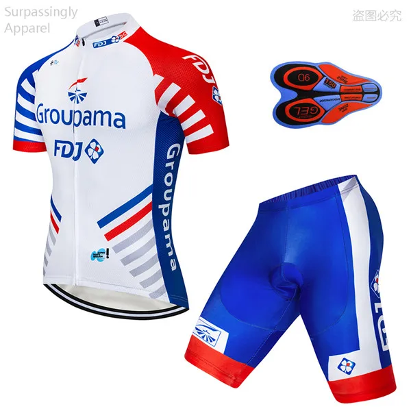 MTB Pro UCI Tour Team FDJ Велоспорт комплекты одежды велосипед Джерси Мужская велосипедная одежда летние велосипедные майки 16D набор велошорт - Цвет: Picture Color