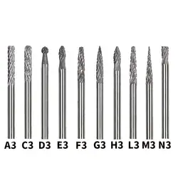 10X3 мм (1/8 ") фреза Набор Файлов Вольфрам карбида Burr 3 мм гравировальный CED режущей кромки Диаметр