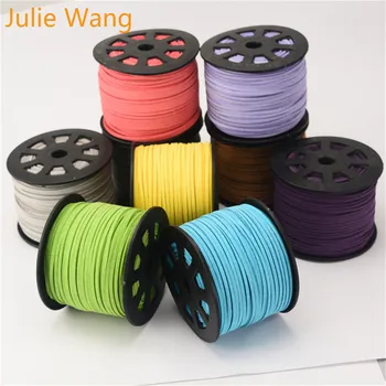 

Julie Wang 5 Meter/Pack 2.6 mm Suede Leather Cords For DIY Necklace Pendant Chain Rope String Bracelet Jewelry Making Accessory