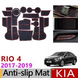 Для Kia Rio 4 X-Line RIO 2017 2019 2018 нескользящая резиновая чашка Подушка дверная паз коврик 18 шт. аксессуары для автомобиля Стайлинг наклейки