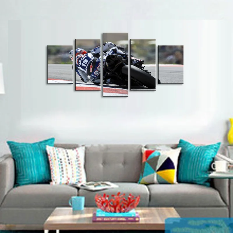 5 pieces high-definition print motorcycle canvas oil painting poster and wall art living room picture C5-43 (1)