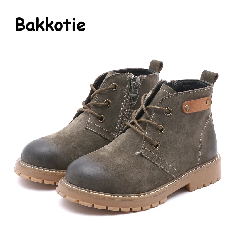 

Bakkotie 2018 Winter Fashion New Children Warm Shoes Baby Girl Black Martin Boots Kid Genuine Leather Brand Shoe Boy Ankle Shoes