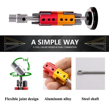 

High Quantity Six Angle Hidden Type T25 Combination Multifunction Hidden Hex Wrench Accessory Bike Repair Tool