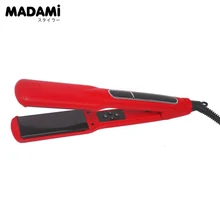 High Quality Professional Hair Salon Flat Iron Titanium Red Hair Straightener Plancha Dual Voltage Euro Plug Straight Iron
