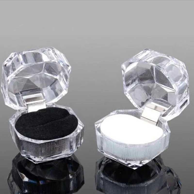 20pcs/lot Hot Sale Jewelry Package Ring Earring Box Acrylic Transparent Wedding Packaging Jewelry Box jewellery display boxes wholesale