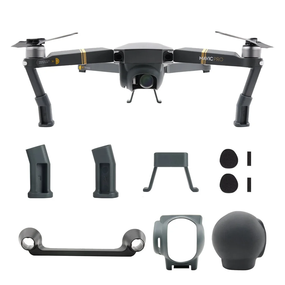 

Mavic Pro Drone 4 in 1 Accessories Kits, Landing Gear Leg Lens Hood Sunshade with Silicone Cover Joystick Holder Bracket
