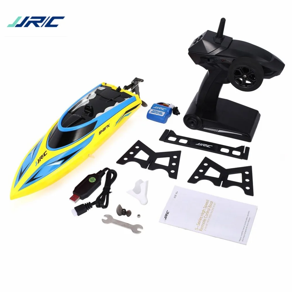 

JJR/C 2CH 2.4GHz 25KM/h Boat Self Righting 180Flip Double Hatches RC Racing Boat Transmitter 150M Electric Ship RTR RC Speadboat